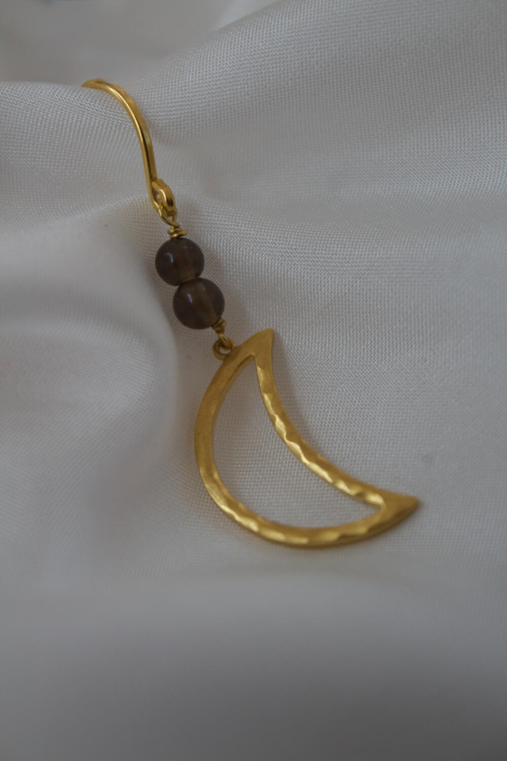 Bella Moon ørering - Mocha/forgyldt